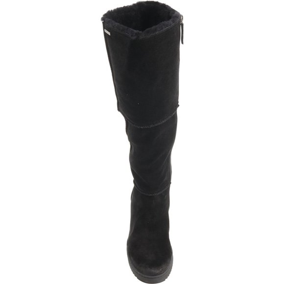 Sofft Waterproof Suede Shearling Tall Boots Comfy Wedge Heel Snow Winter Boots 7 - Picture 4 of 16